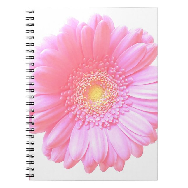 Carnet Faisée de gerbera rose pâle (Devant)