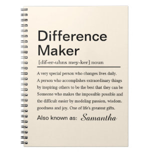 Carnet Faiseur de différence personnalisé