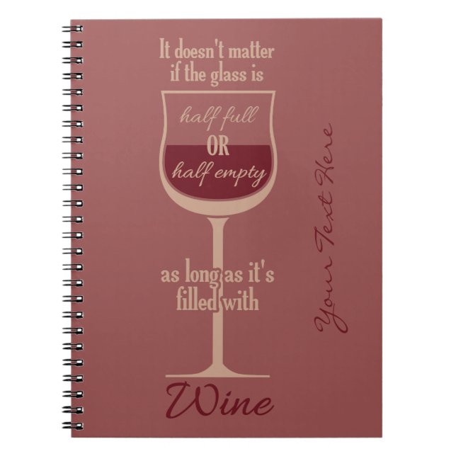 Carnet fait sur commande en verre de vin rouge (Devant)