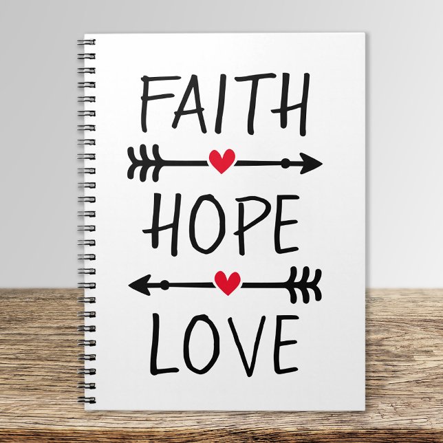 Carnet Faith Hope Love Boho Christian Arrow Red Heart (Créateur téléchargé)