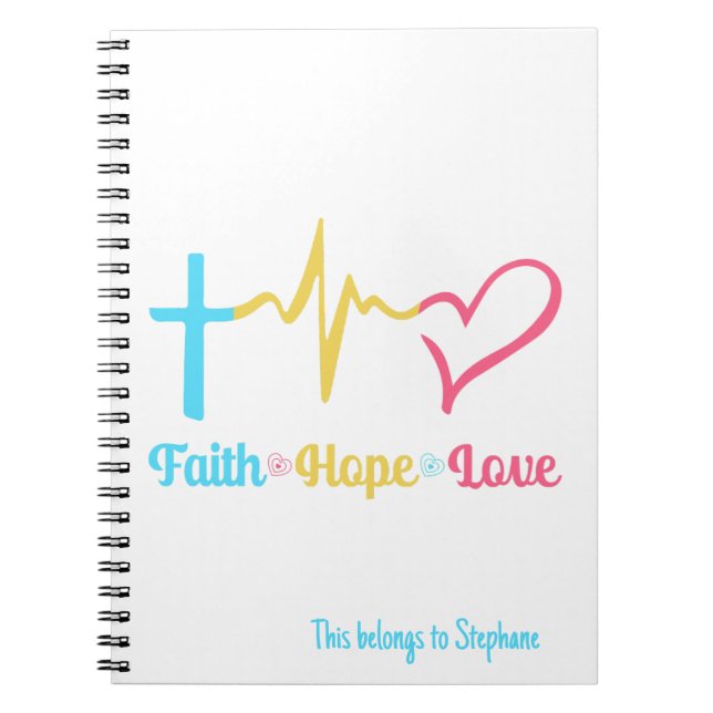Carnet Faith Hope Love Hearts (Devant)