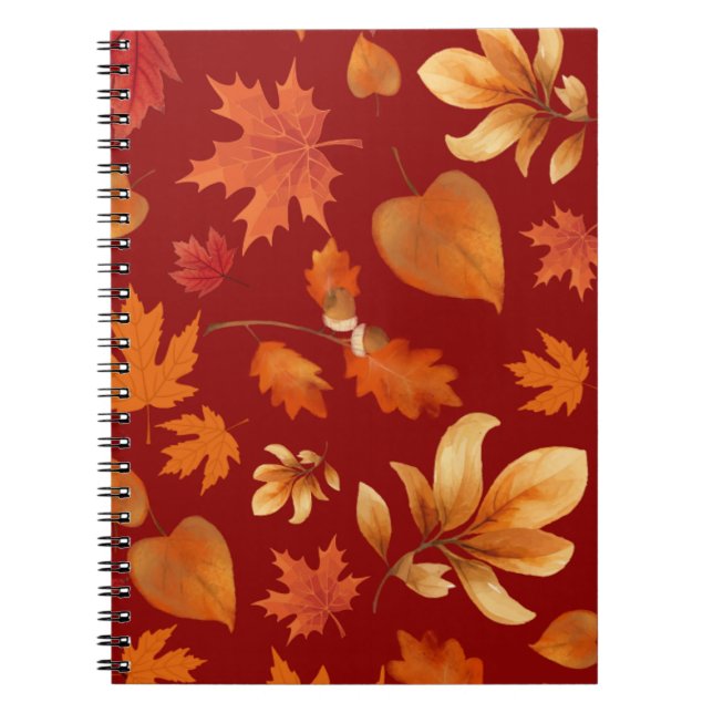 Carnet Fall leaves in Autumn colors (Devant)