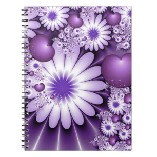 Carnet Falling in Love Abstract Flowers & Hearts Fractal
