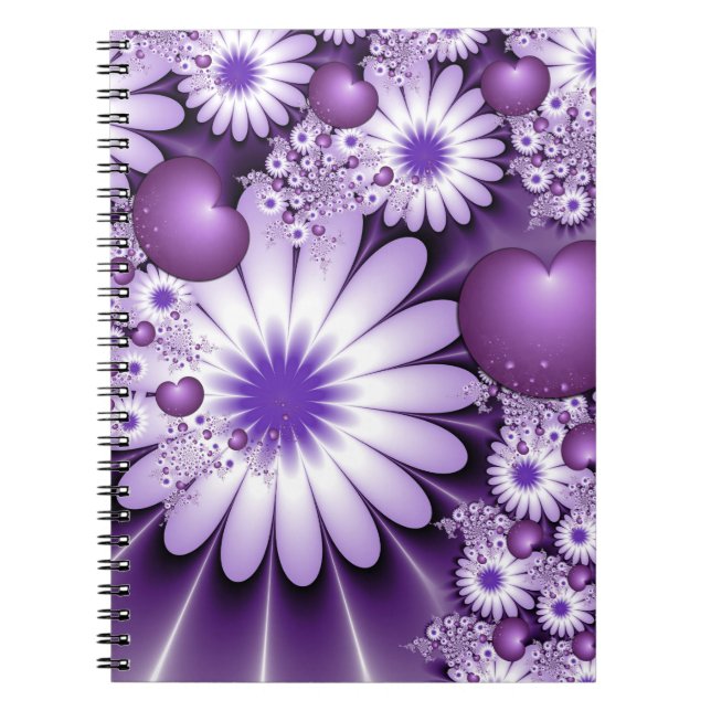 Carnet Falling in Love Abstract Flowers & Hearts Fractal (Devant)