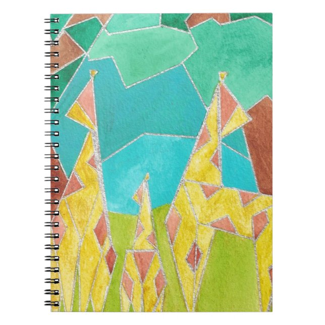 Carnet Famille de girafes Art abstrait original (Devant)