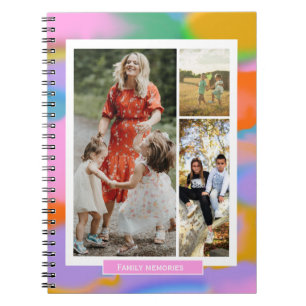 Carnet Family 3 photos coloré anniversaire moderne