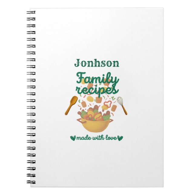 Carnet Family Recipes Kitchen Notebook (Devant)