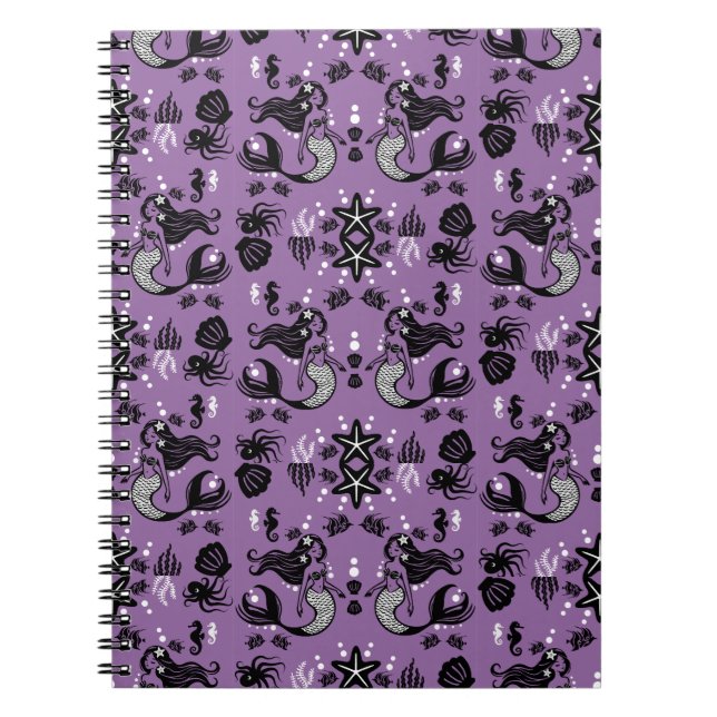 Carnet Fantaisie de sirène violette (Devant)