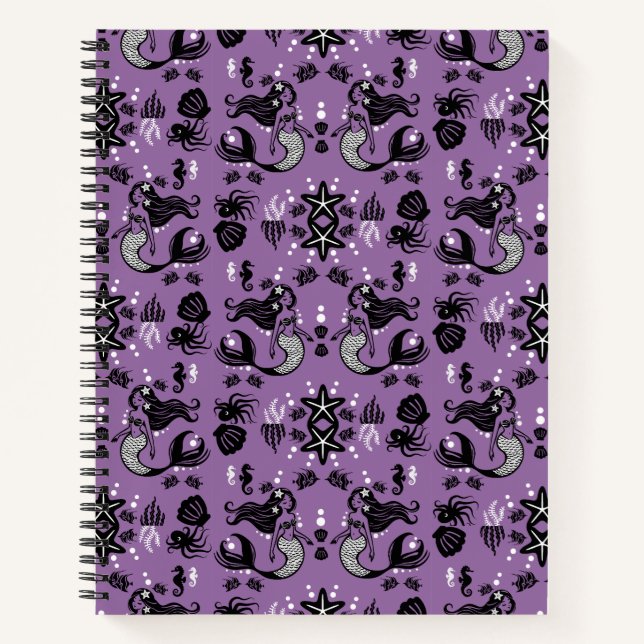 Carnet Fantaisie de Sirène Violette (Devant)