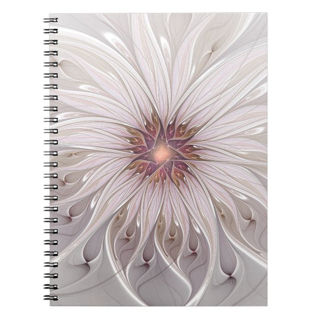 Carnet Fantaisie florale, Fleur pastel moderne abstraite (Devant)