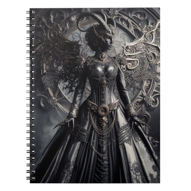 Carnet Fantaisie Steampunk Ténèbres Démon Mode  (Devant)