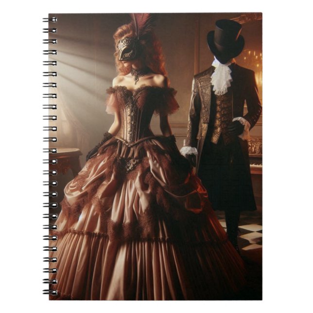 Carnet Fantaisie Steampunk Victorienne Art Bal Masqué  (Devant)