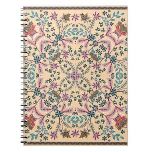 Carnet Fantastique ornement de fleurs. Belle patte vintag