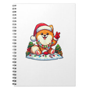 Carnet Fantastique Paix Main Poméranienne lumières de Noë