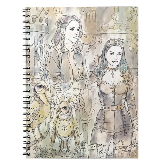 Carnet Fantastique steampunk à la main fille (Devant)