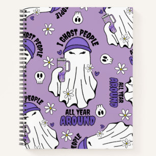 Carnet Fantôme d'Halloween avec Paruline 40oz - Violet