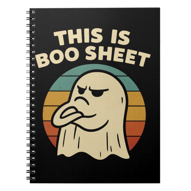 Carnet Fantôme drôle "This Is Boo Sheet" Halloween rétro (Devant)