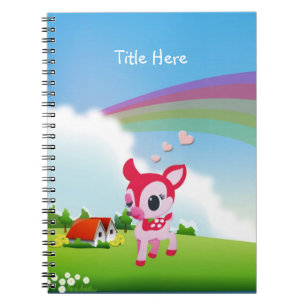 Carnet Faon mignon de cerfs communs d'amour avec la scèn