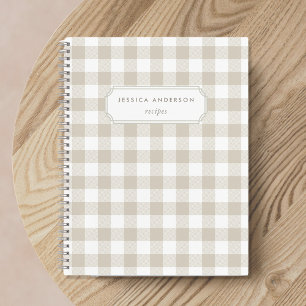 Carnet Farmhouse moderne Buffalo beige Chèque Recette
