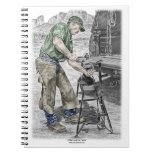Carnet Farrier Blacksmith en utilisant Anvil