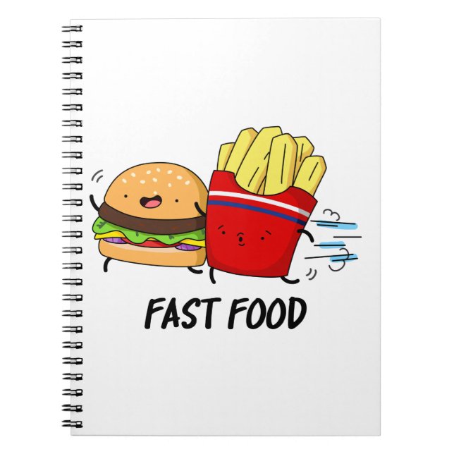 Carnet Fast Food Burger Drôle Et Fries Pun (Devant)