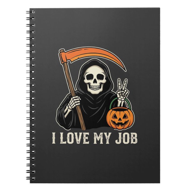 Carnet Faucheur J'aime Mon Travail Design Halloween (Devant)