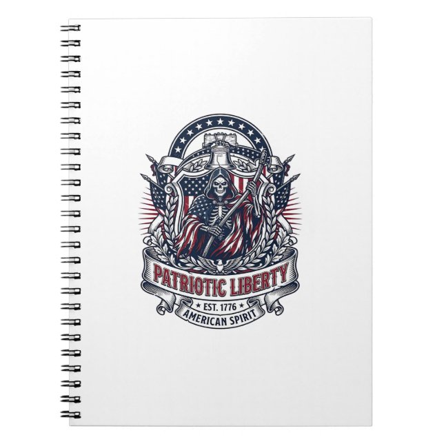 Carnet Faucheuse de la Liberté Patriotique Squelette de P (Devant)