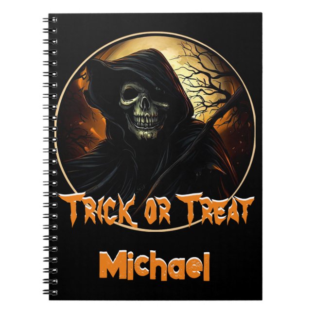 Carnet Faucheuse effrayante pour la fête d'Halloween (Devant)