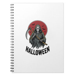 Carnet Faucheuse Halloween Gravure Vintage Art_1