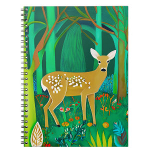 Carnet Faune tachetée dans un cadre forestier Imaginaire