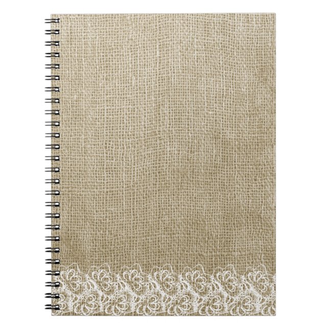 Carnet Faux Burlap et Lace (Devant)