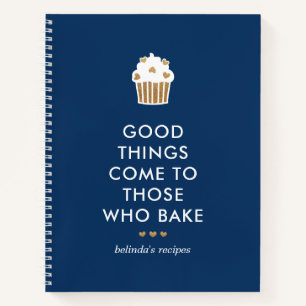 Carnet Faux Gold Cupcake Blue Good Things Baking Recette