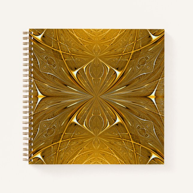 Carnet Faux Gold Metal Design Motif (Devant)