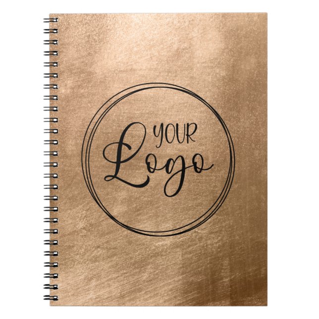 Carnet Faux Or Cuivre Feuille Votre Logo (Devant)