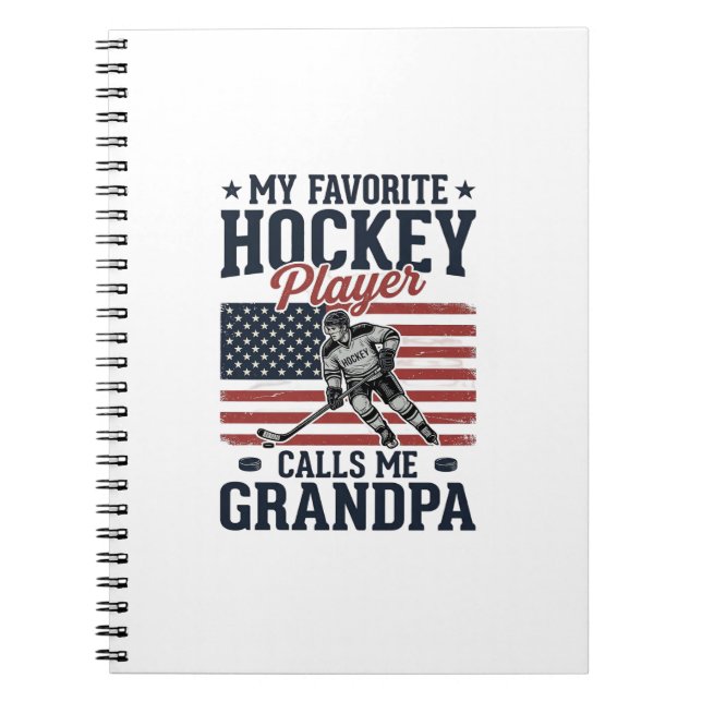 Carnet Favorite Hockey Player Calls Me Grandpa Vintage Sh (Devant)