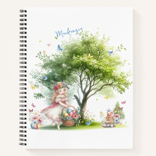 Carnet Fée de printemps de Pâques à l'aquarelle (Devant)