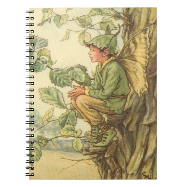 Carnet Fée d'orme ailée assise dans un arbre (Devant)