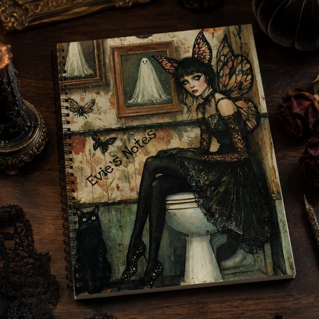 Carnet Fée gothique vintage sur toilettes Halloween perso (Créateur téléchargé)