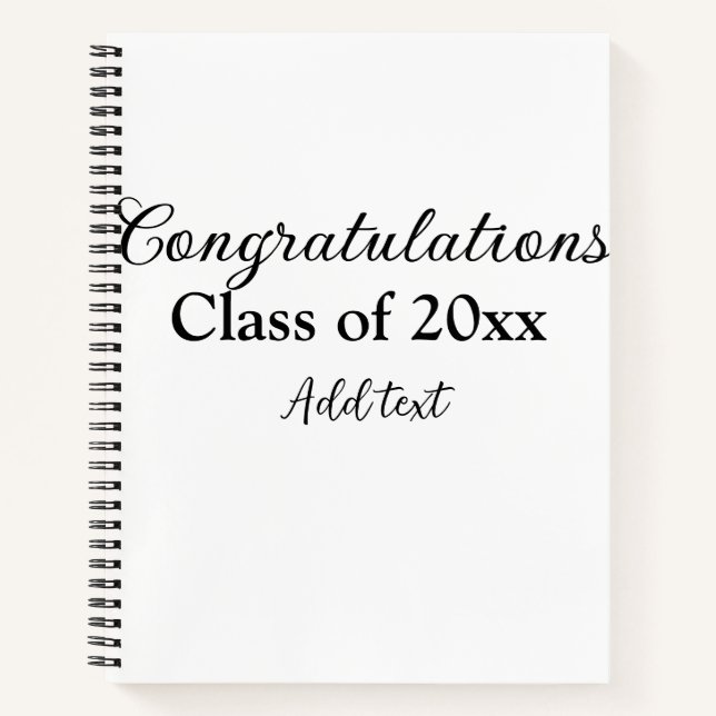 Carnet Félicitations de graduation simples clas d'ajout m (Devant)