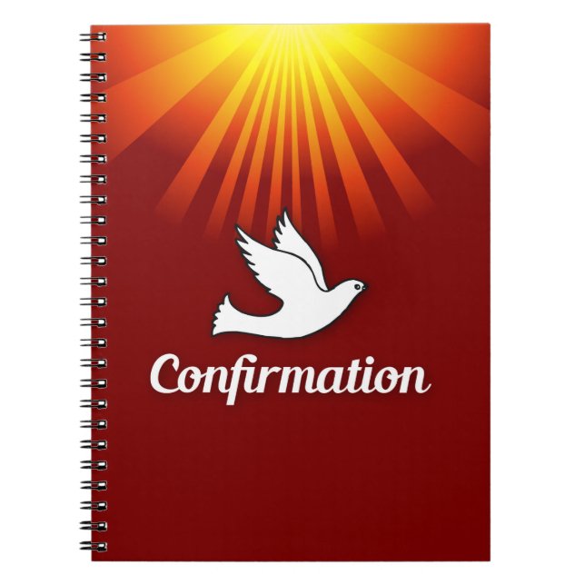 Carnet Félicitations Dove de confirmation avec Or/Rouge (Devant)