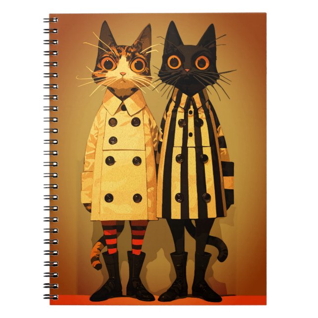 Carnet Felines de mode - Chats Quirateux et bottes (Devant)