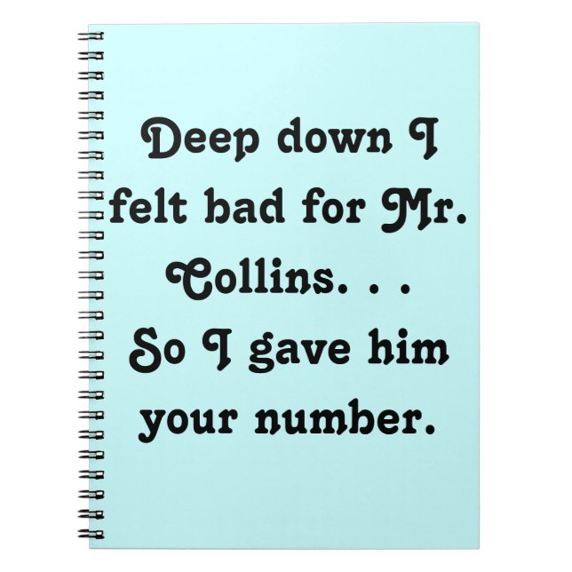 Carnet Felt Bad for Mr. Collins Design (Devant)