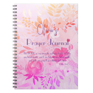 Carnet Feminine Cheerful Pink Purple Floral Faith Prayer