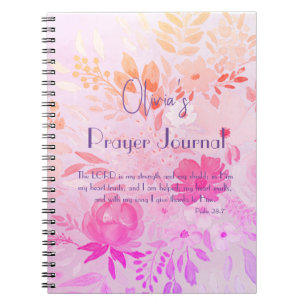 Carnet Féminine Rose Violet Floral Foi Prière Joyeuse