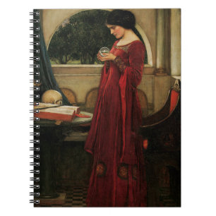 Carnet Femme à la boule de cristal, peinture de Waterhous