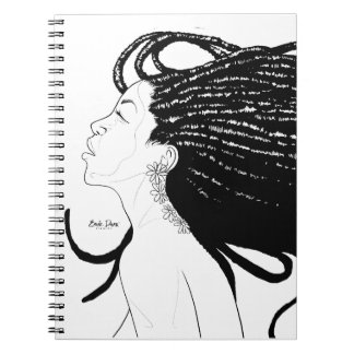 Carnet Femme à l'esprit libre aux boucles flottant au ven