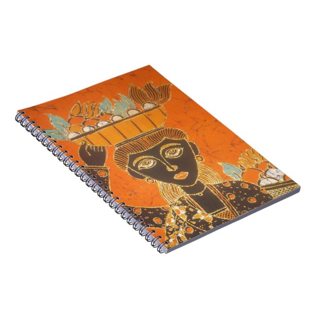 Carnet Femme africaine portant panier d'art (Côté Droit)