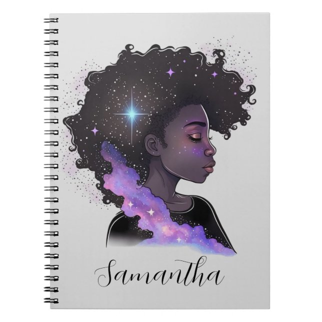 Carnet Femme Afro-étincelante (Devant)