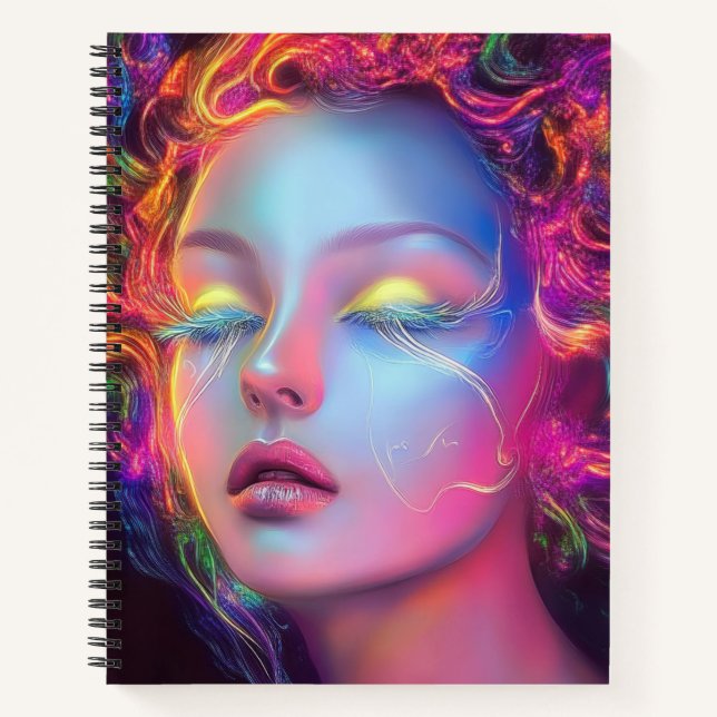 Carnet Femme Alien aux cheveux cosmiques (Devant)