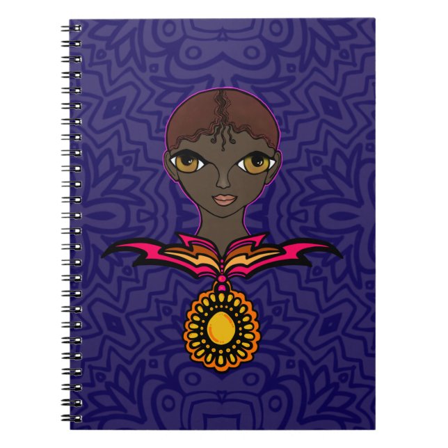 Carnet Femme avec collier et pendentif (Devant)